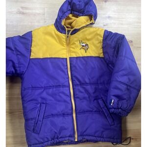 Vintage 90's Minnesota Vikings Pro Stuff Puffer Jacket Coat NFL Youth Size‎ Lg